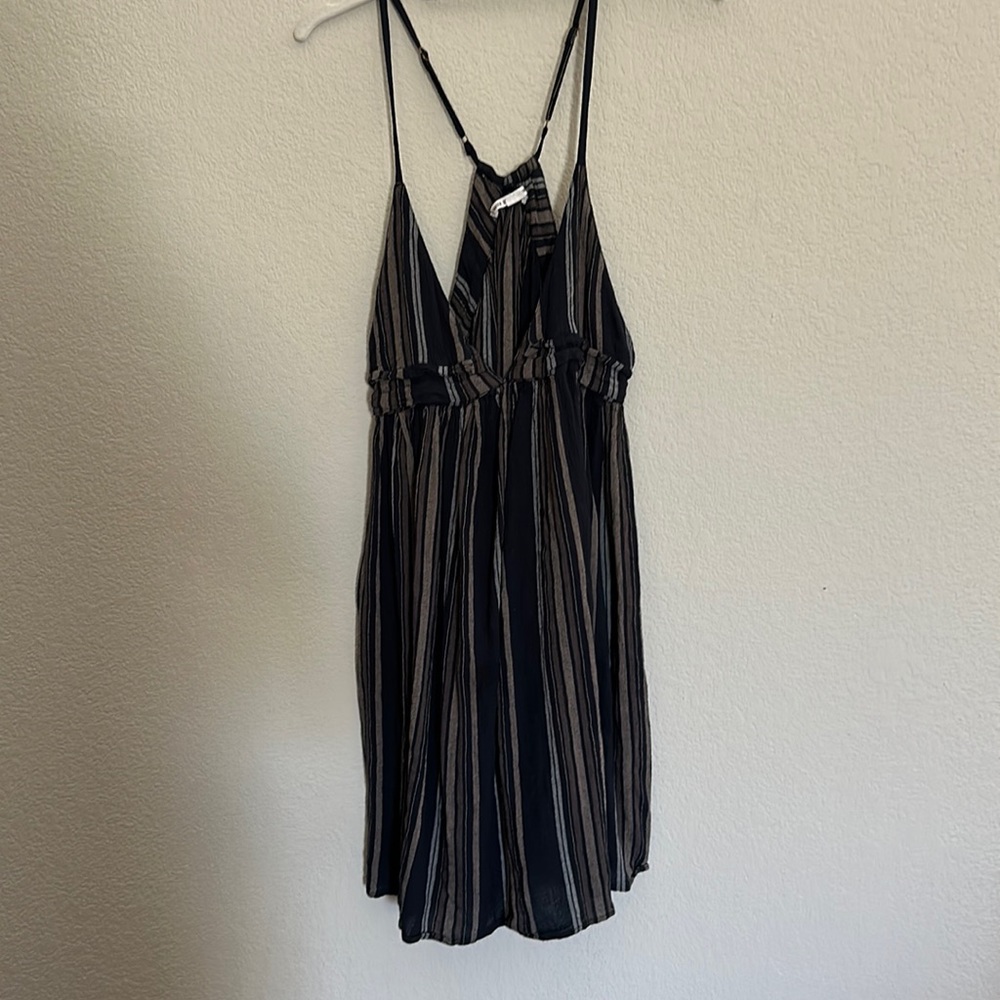 O'Neill Saltwater Solids Blue Striped Avery Cover-Up‎ Tank Dress Large